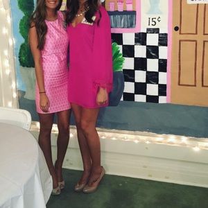 Pink Embroidered Pattern Dress